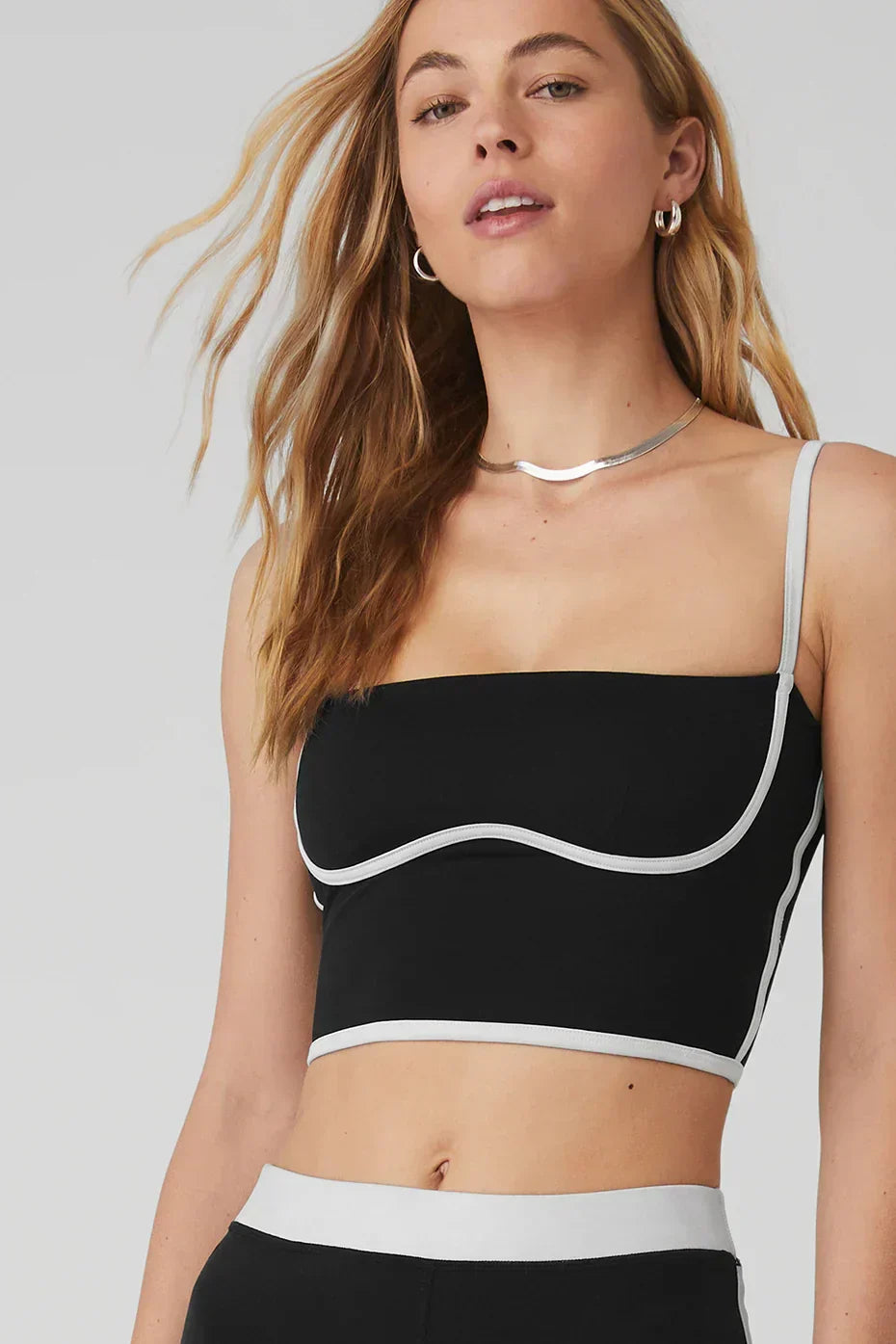 Airbrushed streamlined bra tank - black/white