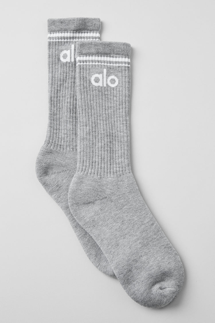 Unisex Throwback Sock Grey/White
