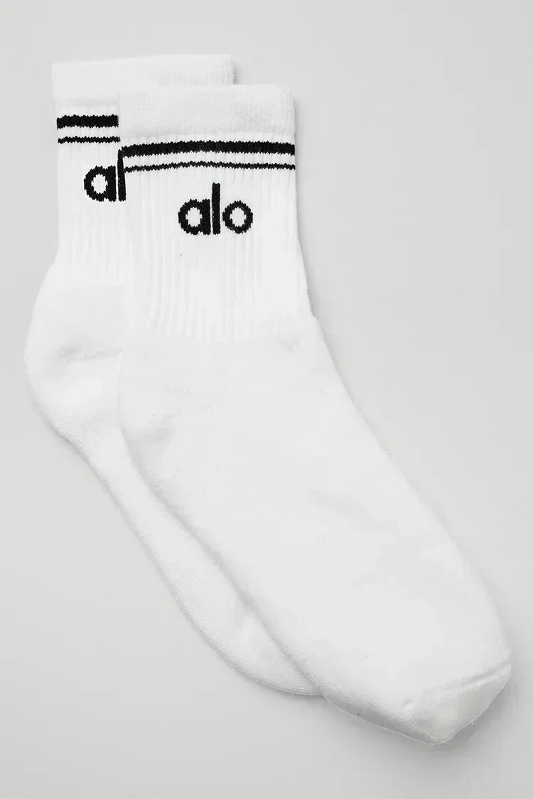 Unisex Half-Crew Throwback Sock - White