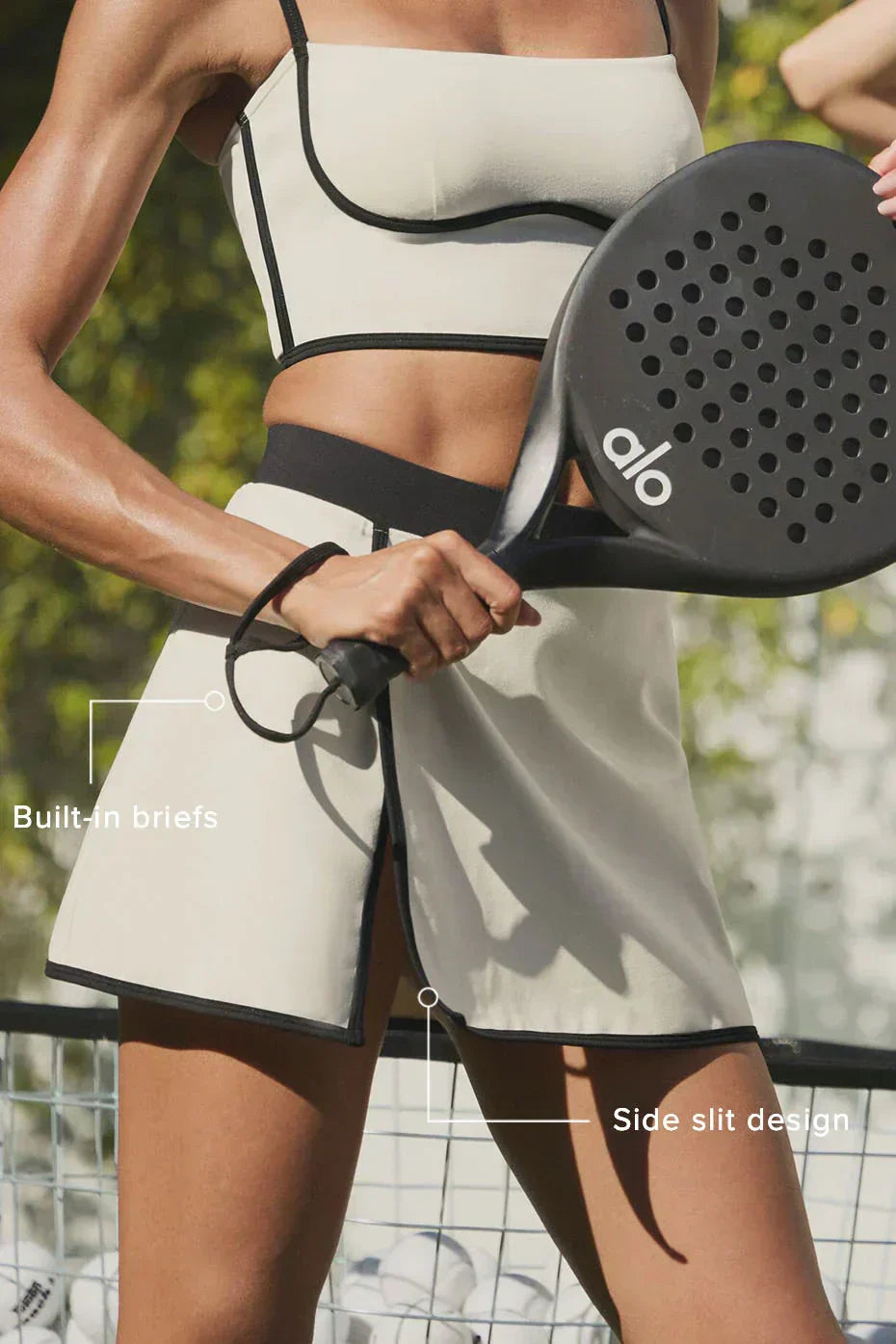 Airbrushed streamlined skirt - ivory/black