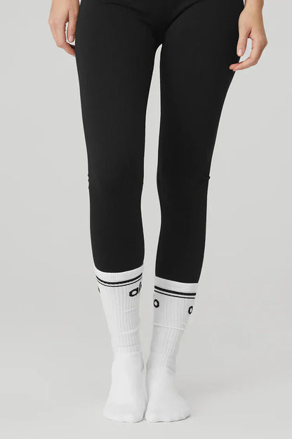 Calcetines de barra retro para mujer - Blanco