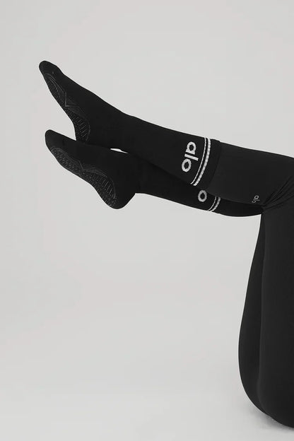 Throwback Barre Sock for Women - Black