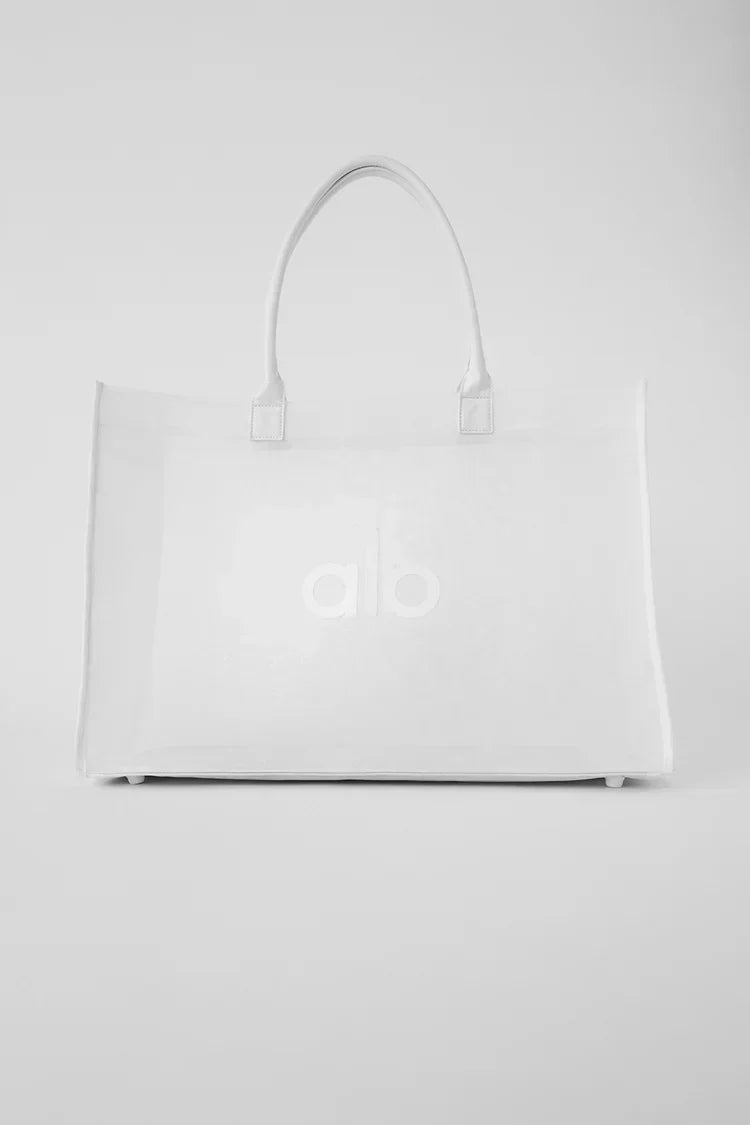 Bolsa de mano transparente blanca 