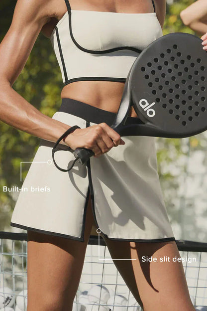 Airbrushed streamlined skirt - ivory/black