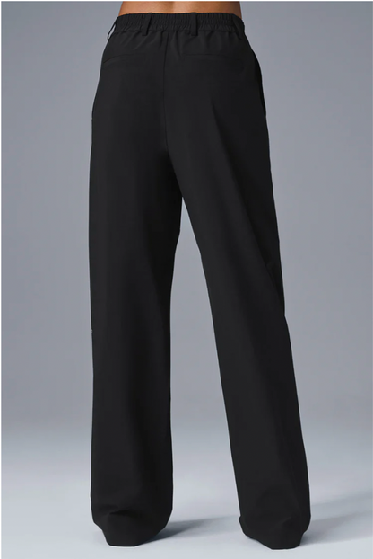 Conjunto de blazer corto de primera clase y pantalón de tiro alto (largo)