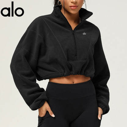 QUARTER-ZIP CROPPED FLEECE