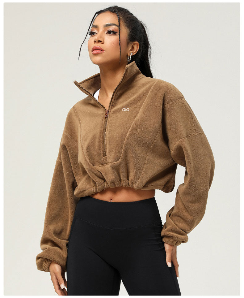 QUARTER-ZIP CROPPED FLEECE