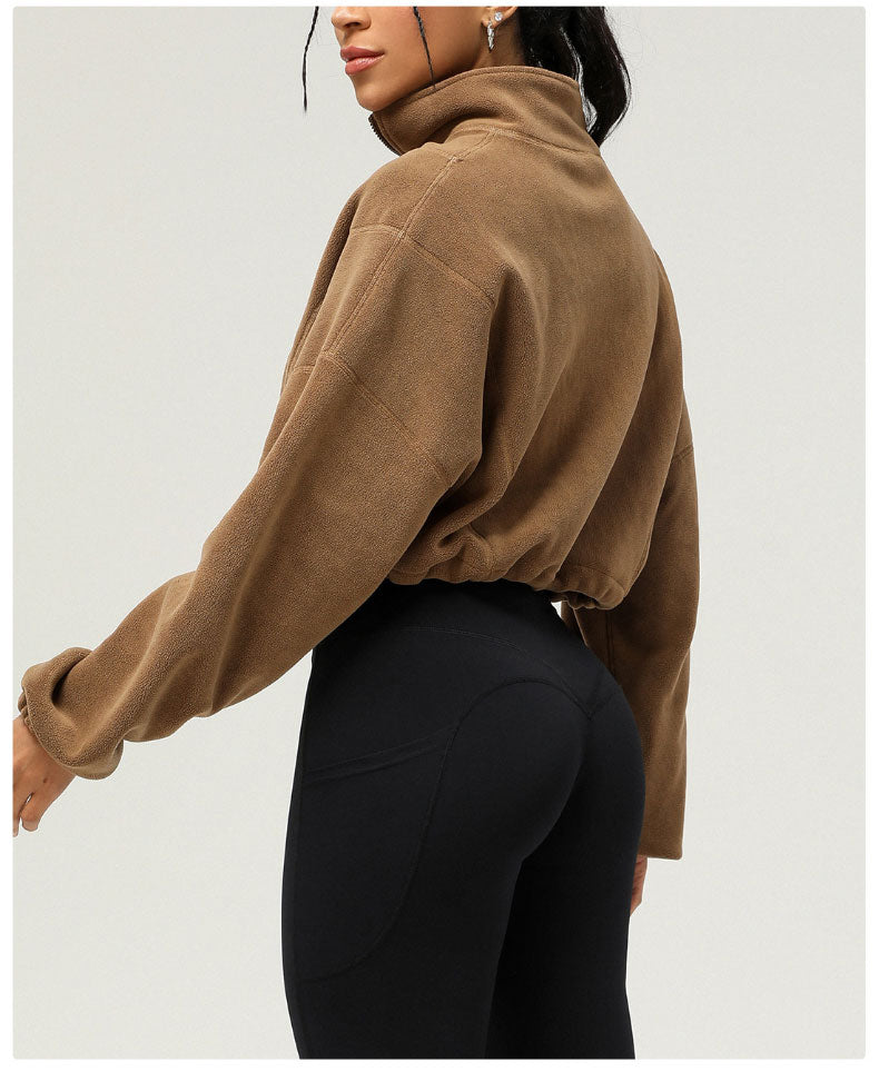 QUARTER-ZIP CROPPED FLEECE